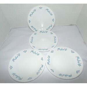 4 Corelle Subtle Blue Bread and Butter Plates 6.5 Inch